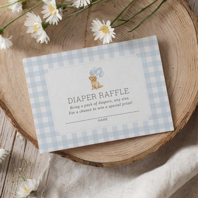 Golden Retriever Baby Shower Diaper Raffle Biljett Tilläggskort (Skapare uppladdad)
