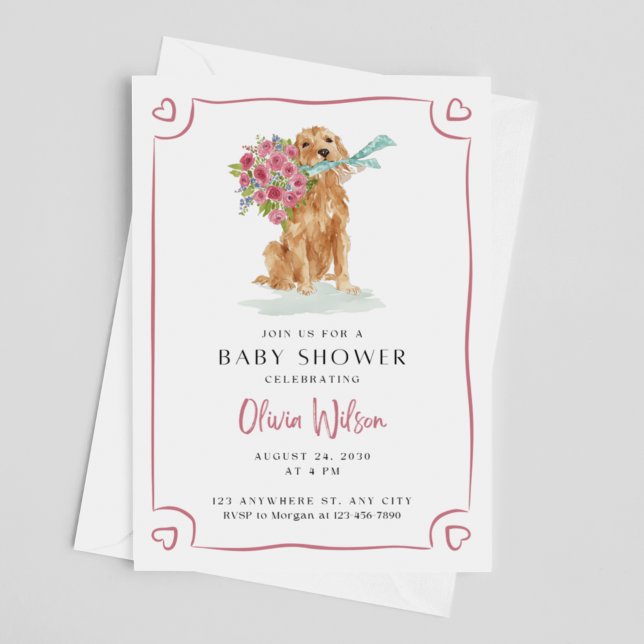 Golden Retriever Baby Shower Inbjudan (Skapare uppladdad)