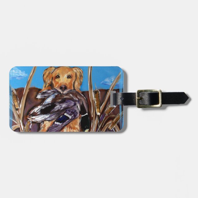 GOLDEN RETRIEVER BAGAGEBRICKA (Horisontell Framsida)