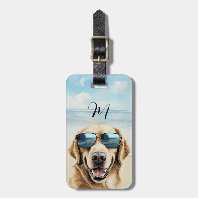 Golden Retriever Bagageetikett Bagagebricka (Vertikal Framsida)