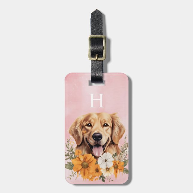 Golden Retriever Bagageetikett Bagagebricka (Vertikal Framsida)