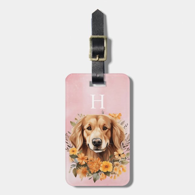 Golden Retriever Bagageetikett Bagagebricka (Vertikal Framsida)