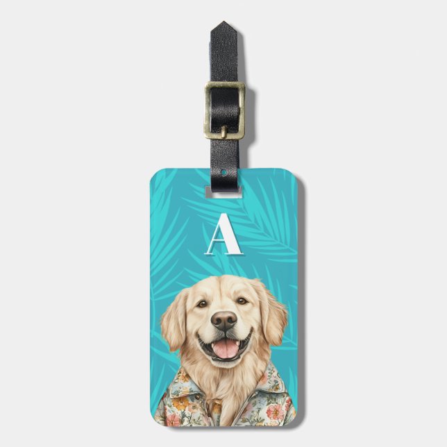 Golden Retriever Bagageetikett Bagagebricka (Vertikal Framsida)