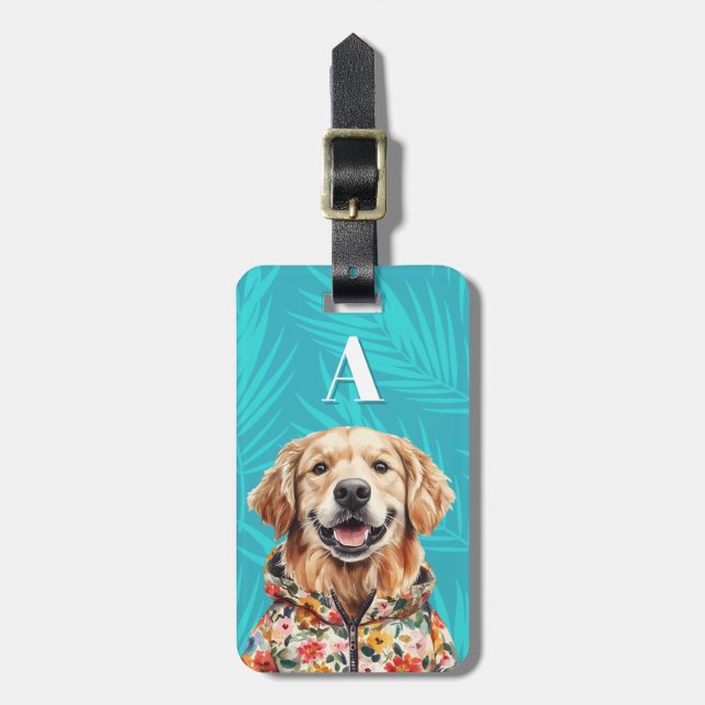 Golden Retriever Bagageetikett Bagagebricka (Vertikal Framsida)