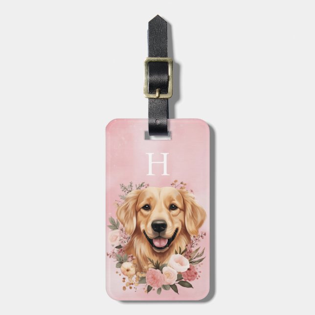 Golden Retriever Bagageetikett Bagagebricka (Vertikal Framsida)