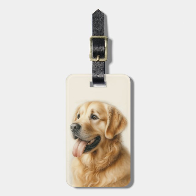 Golden Retriever Bagageetikett Bagagebricka (Vertikal Framsida)