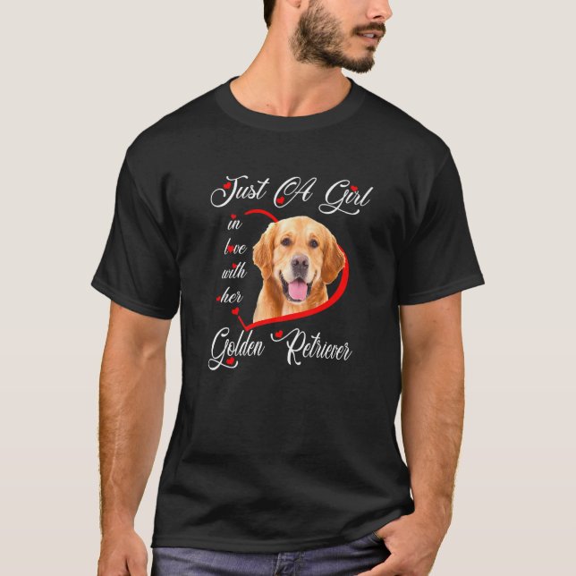 Golden Retriever bara en flicka i Kärlek med sin p T Shirt (Framsida)