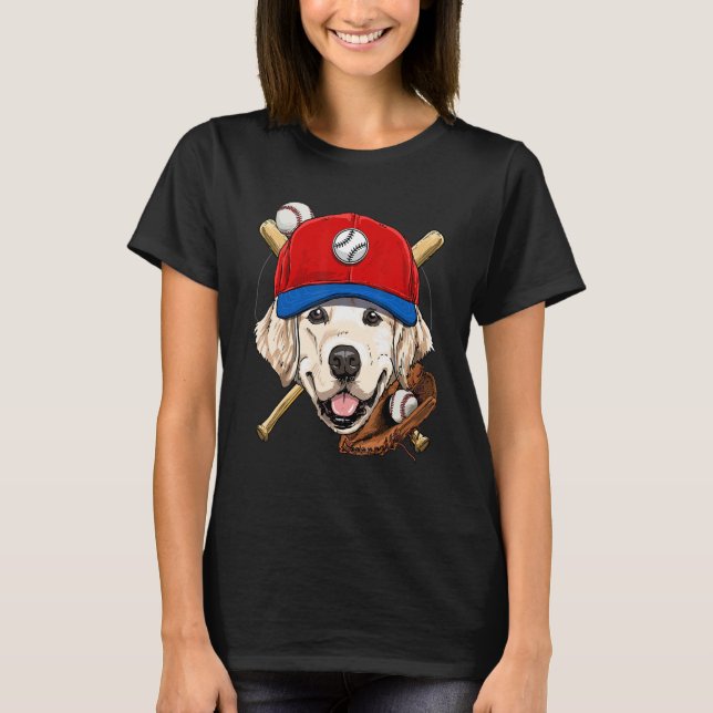 Golden Retriever Baseball Player Coaches Catcher D T Shirt (Framsida)