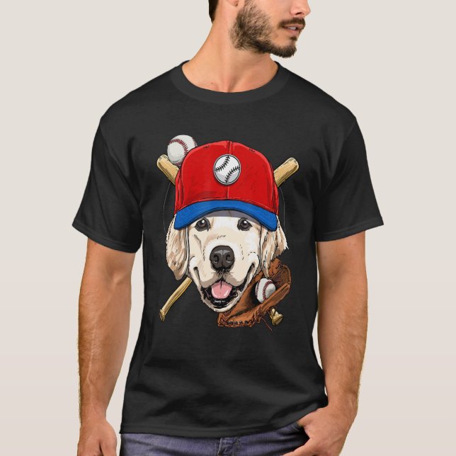 Golden Retriever Baseball Player Coaches Catcher D T Shirt (Framsida)