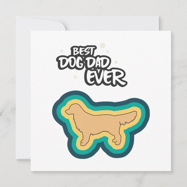 Golden Retriever Bästa Hund Pappa nånsin i Woof Yo Kort (Framsida)