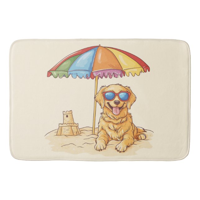 Golden Retriever Beach Hund Badrumsmatta (Framsidan)
