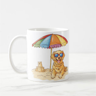 Golden Retriever Beach Hund Kaffemugg
