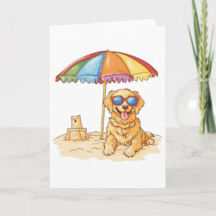 Golden Retriever Beach Hund Kort