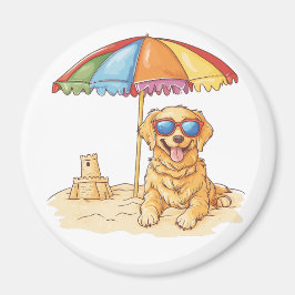 Golden Retriever Beach Hund Magnet