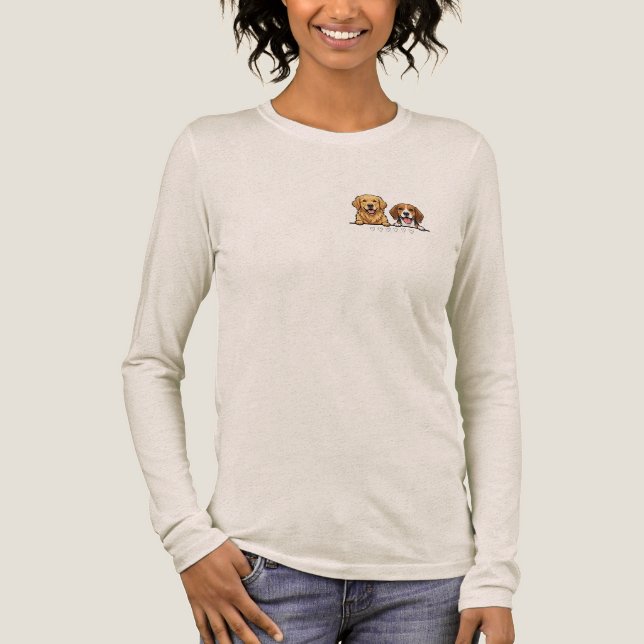 Golden Retriever & Beagle Best Friends for dog mom T Shirt (Framsida)