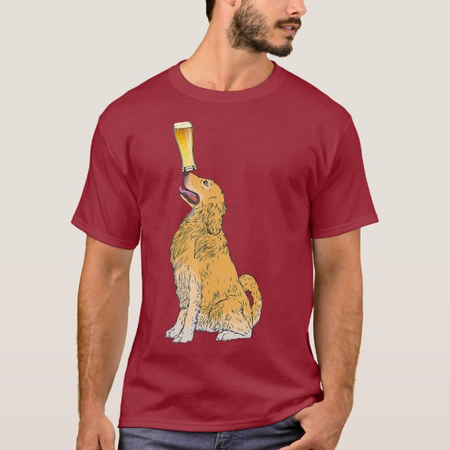 Golden Retriever Beer Älskare Shirt Craft Beer T Shirt (Framsida)