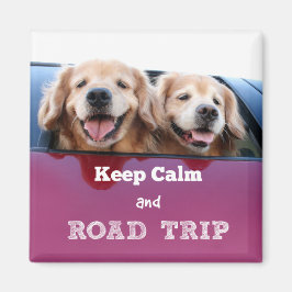 Golden Retriever Behålla Lugn och Road Resa Magnet