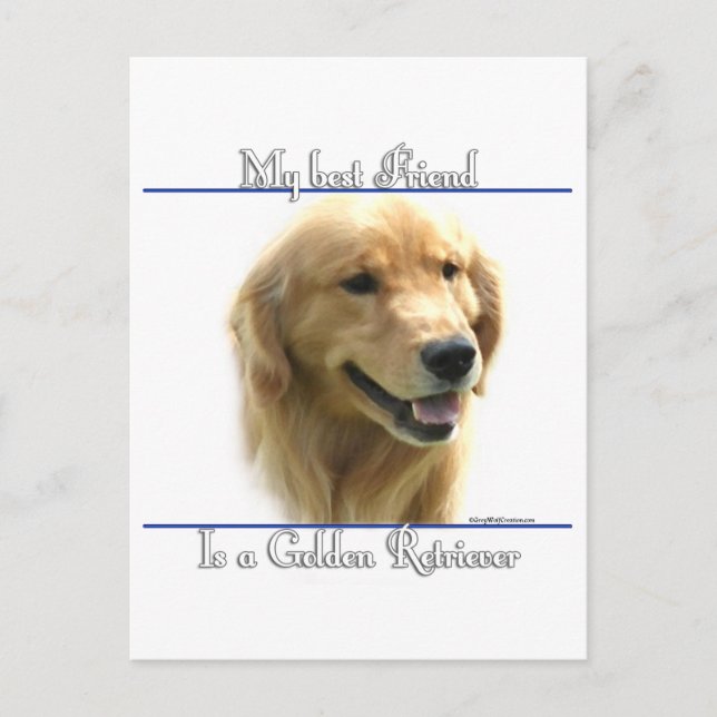 Golden Retriever Best Friend 2 Vykort (Framsida)