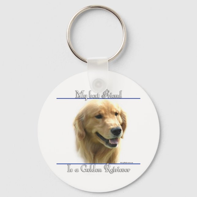 Golden Retriever Best Friend Keychain Nyckelring (Framsida)