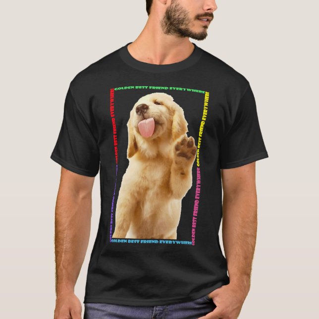 Golden Retriever Best Friends T Shirt (Framsida)