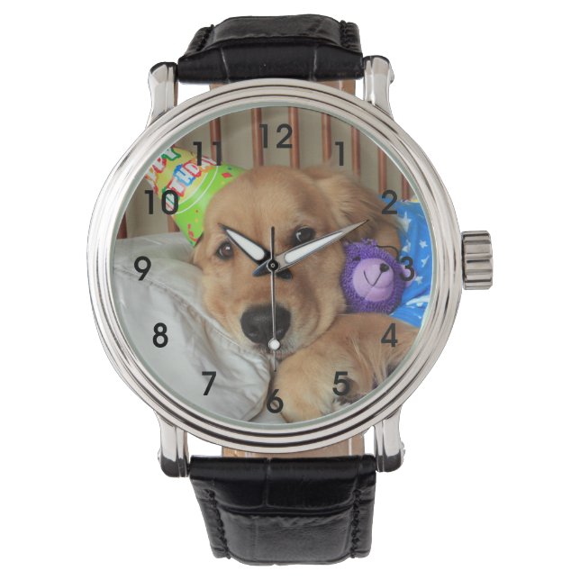 Golden Retriever Birthday Armbandsur (Framsida)