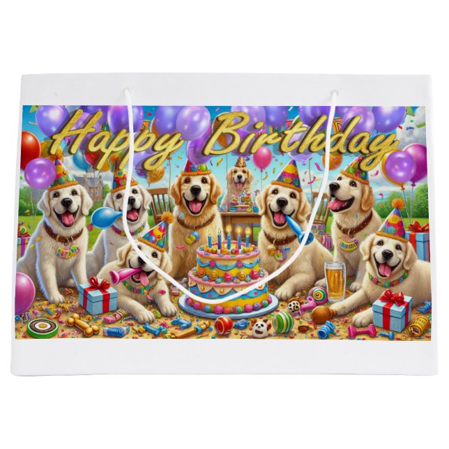 Golden Retriever Birthday Bash Gift Bag (Framsidan)