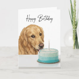 Golden Retriever Birthday Cake Inspector Kort