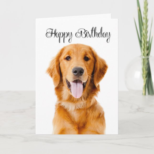 Golden Retriever Birthday Card Kort (Framsida)