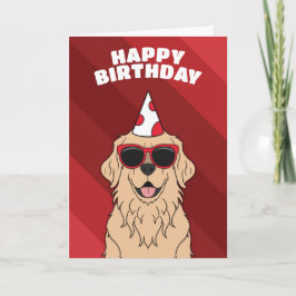 Golden Retriever Birthday Card Kort
