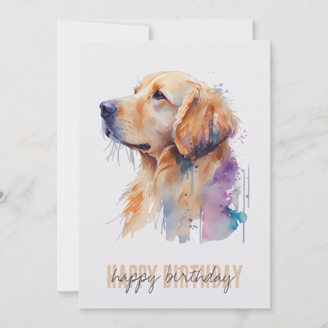 Golden Retriever Birthday Card Tack Kort (Framsida)