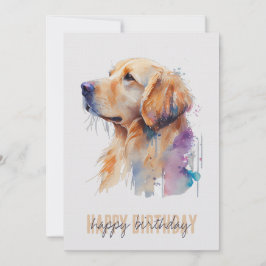 Golden Retriever Birthday Card Tack Kort