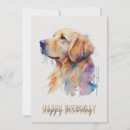 Golden Retriever Birthday Card Tack Kort