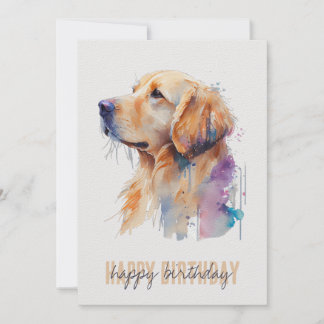 Golden Retriever Birthday Card Tack Kort