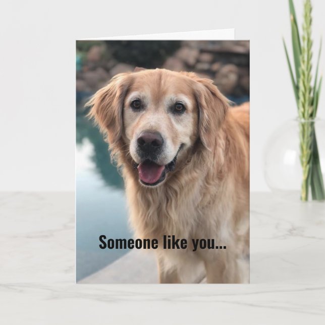 Golden Retriever Birthday Card Tack Kort (Framsida)