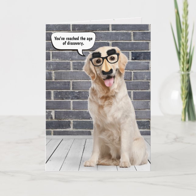 Golden Retriever Birthday Humor Card Kort (Framsida)