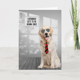 Golden Retriever Birthday Humor Kort