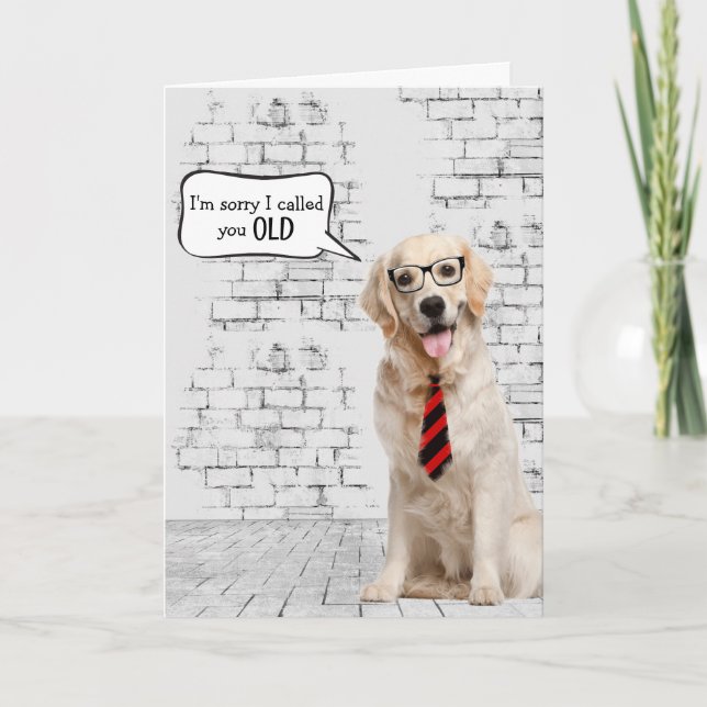 Golden Retriever Birthday Humor Kort (Framsida)