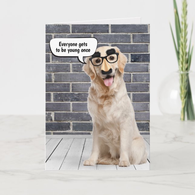 Golden Retriever Birthday Humor Kort (Framsida)