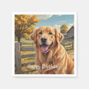 Golden Retriever Birthday Pappersservett