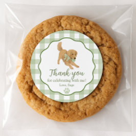 Golden Retriever Birthday Party Favor Thank You Runt Klistermärke