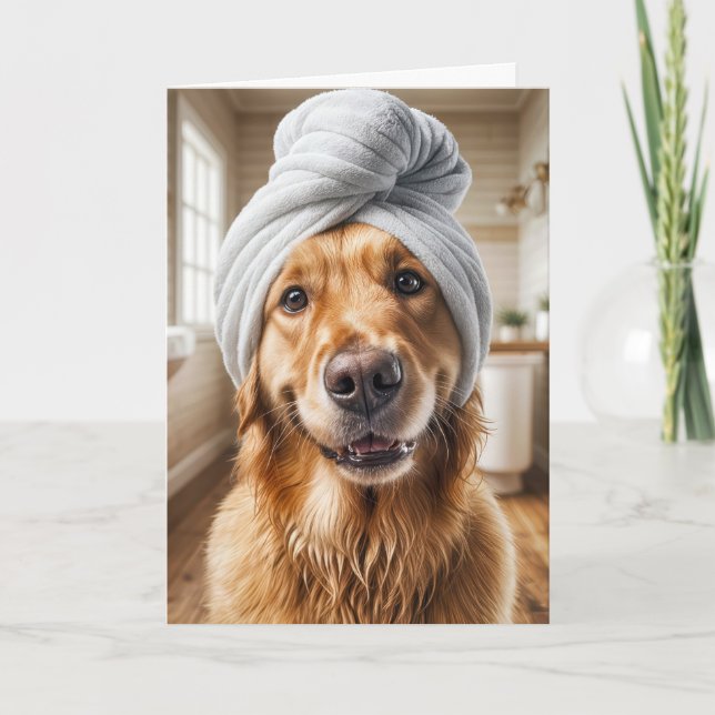 Golden Retriever Birthday Self care Kort (Framsida)