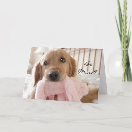 Golden Retriever Bli Mine Valentindagen Helgkort