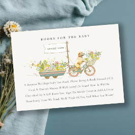 Golden Retriever Blommigt Bokar for Baby Shower Tilläggskort