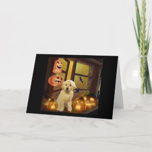 Golden Retriever BOO Halloween Greeting Card Kort