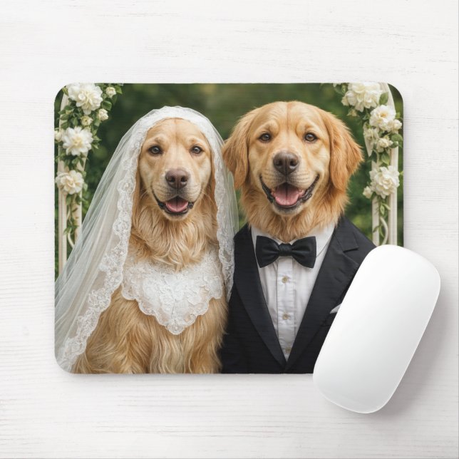 Golden Retriever Bride and Groom Musmatta (Med mus)