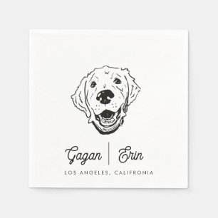 Golden Retriever Bröllock Cocktail servett