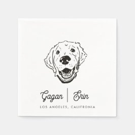 Golden Retriever Bröllop Cocktail napkin Pappersservett