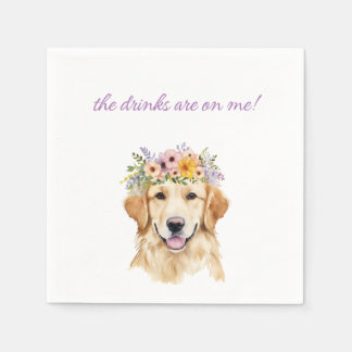 Golden Retriever Bröllop Napkin Pappersservett