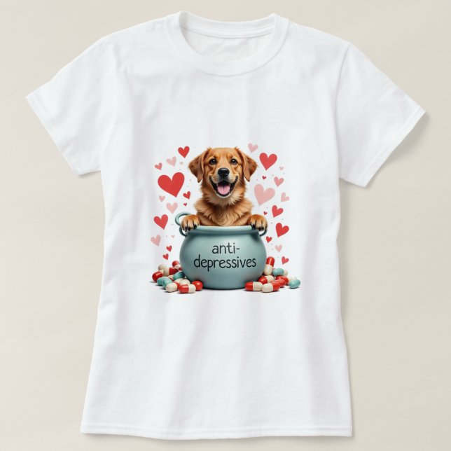 Golden Retriever, brun T Shirt (Design framsida)