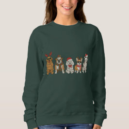 Golden Retriever Bulldog Corgi Husky in Christmas  T Shirt